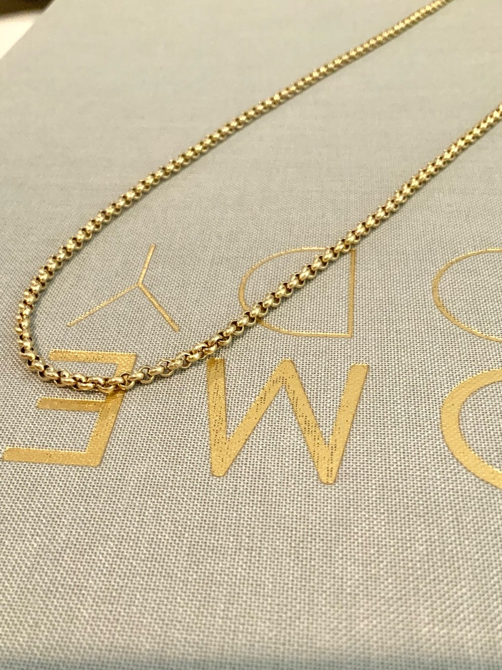 14k Solid Gold Rolo Link Necklace 16 Inch - Picture 2 of 8